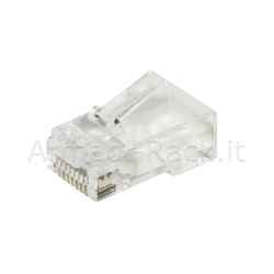 Confezione 100 Connettori 8 Poli Cat 6 Utp Non Schermato Rj45 con Fori per Agevolare Inserimento Cavi