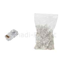 Confezione 100 connettori 8 poli cat 6 utp non schermato rj45 per cavo flessibile