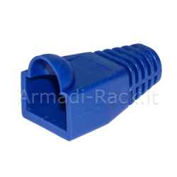 Confezione 100 copriconnettori 6mm per plug rj45 8 poli cavo cat 5e- 6 blu