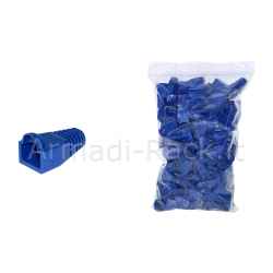 Confezione 100 copriconnettori 6mm per plug rj45 8 poli cavo cat 5e- 6 blu