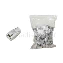 Confezione 100 copriconnettori 8mm per plug rj45 8 poli cavo cat 5e-6-7 grigio