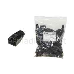Confezione 100 copriconnettori 8mm per plug rj45 8 poli cavo cat 5e-6-7 nero