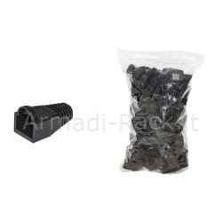 Confezione 100 copriconnettori 6mm per plug rj45 8 poli cavo cat 5e- 6 neri
