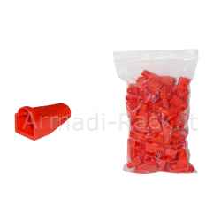 Confezione 100 copriconnettori 6mm per plug rj45 8 poli cavo cat 5e- 6 rossi