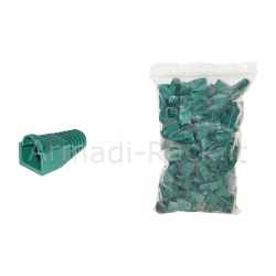 Confezione 100 copriconnettori 6mm per plug rj45 8 poli cavo cat 5e- 6 verde