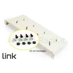 Ripiano a sbalzo 1U (un unità rack), profondo 150 mm, 2 punti di fissaggio 19'' in acciaio verniciato colore grigio chiaro RAL7035