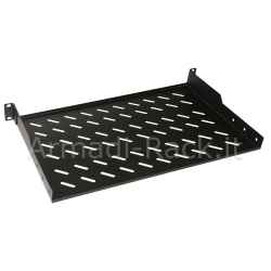 Ripiano per armadio rack 19", 1 unità profondità 300 mm. 2 attacchi flange frontali, colore nero