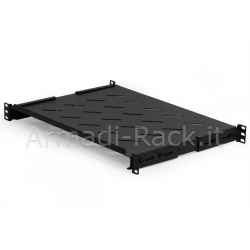 Ripiano per armadio rack 19 allungabile 350 mm con 4 agganci nero