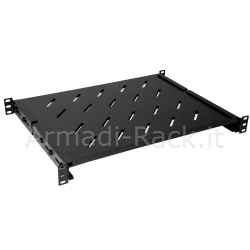 Ripiano per armadio rack 19 allungabile 350 mm con 4 agganci nero