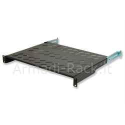 Ripiano per armadio 19" 1 unità profondità 350 mm. (universale) 4 attacchi (frontale+posteriore) colore nero