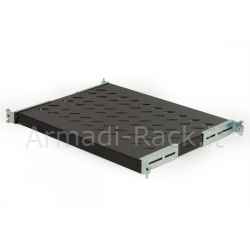 Ripiano universale per armadio rack 19" allungabile 370-450 mm con 4 agganci nero