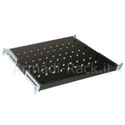 Ripiano universale per armadio rack 19" allungabile 370-450 mm con 4 agganci nero