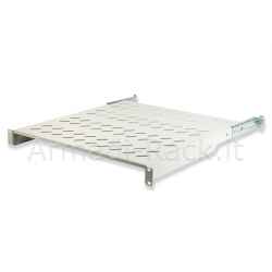 Ripiano per armadio 19" 1 unità profondità 450 mm. (universale) 4 attacchi (frontale+posteriore) colore grigio
