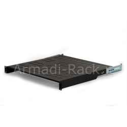 Ripiano per armadio 19" 1 unità profondità 450 mm. (universale) 4 attacchi (frontale+posteriore) colore nero