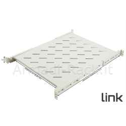 Ripiano per armadio rack 19" allungabile 550 mm con 4 agganci grigio