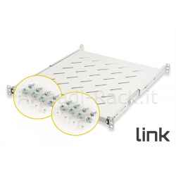 Ripiano universale per armadio rack 19" estraibile su binari telescopici 1 unità grigio 550mm.