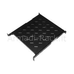 Ripiano universale per armadio rack estraibile su binari telescopici 1 unita' nero 550mm.