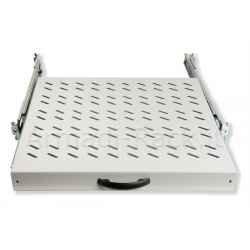 Ripiano universale per armadio rack estraibile su binari telescopici 1 unità grigio 570 mm.