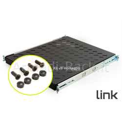 Ripiano universale per armadio rack estraibile su binari telescopici 1 unità nero 570 0mm.