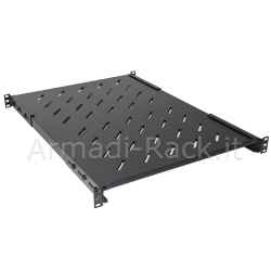 Ripiano per armadio rack 19" allungabile 650 mm con 4 agganci nero