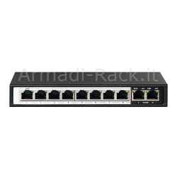 Switch di rete 8 porte poe + 1 porta uplink 10/100