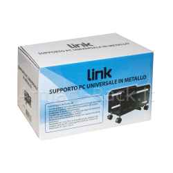 Carrellino regolabile da cm 11.9 a cm 20.9 per pc o distruggidocumenti colore nero in metallo con ruote