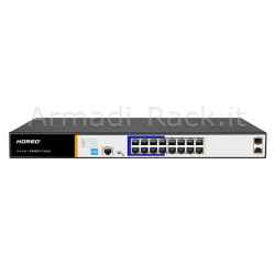 Switch di rete 16 porte gigabit poe 250 watt + 2 porte sfp e una porta console rj45 layer 2