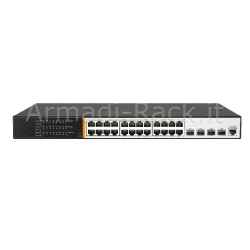 Switch di rete 24 porte poe 400 watt + 4 porte sfp 10 gigabit e una porta console layer 3