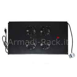 Modulo 4 Ventole a Soffitto Colore Grigio per Armadi 22/42U Profondi...