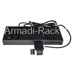 Kit 2 ventole con termostato per armadi montaggio a soffitto colore nero RAL 9005