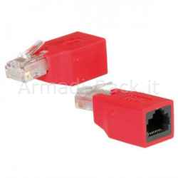 Adattatore incrociato per cavi rete rj45 utp non schermato cat 5e