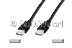Cavo USB 2.0 Connettori 2Xa Maschio Mt. 1 - Colore nero