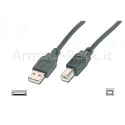 Cavo USB 2.0 Connettori 1 x a Maschio - 1 x B Maschio Mt. 5 Colore nero