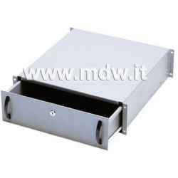 Cassetto per Armadi Rack 19 con Serratura, 3 Unita', Colore Grigio Ral7035-Dimensioni (L/P/A) Mm. 485X480X134 (Dn-19 Key-3U)