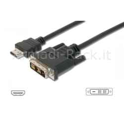 Cavo HDMI 19 Poli Tipo a Maschio - Dvi-D 18+1 Poli Maschio Mt 2 (Ak 639)