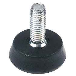 Kit 4 piedi per contenitori elettronica con base in gomma alta 10 mm, diametro minimo 32 mm - massimo 37 mm, vite lunghezza filetto M8 lunga...