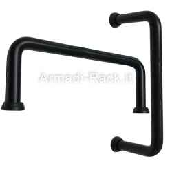 Kit 2 Maniglie per contenitori rack 19 pollici 4 unità in acciaio verniciato colore nero