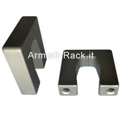 Kit coppia maniglie monoblocco in alluminio altezza 40 mm, filetto M5, per cassetti e subrack 1U