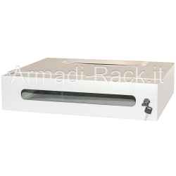 Armadio 2 unità rack 19 pollici colore grigio chiaro RAL 7035 misure 540 x 360 x 120 mm (WDH)