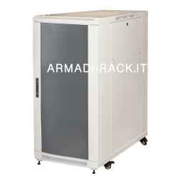 ARMADIO RACK PER RETI 19'' 22U (A)1166, (L)600, (P)800 COLORE GRIGIO PORTA VETRO