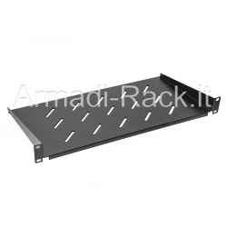 Ripiano per armadi rack 19 pollici, occupa 1U (un unità rack), profondo 250 mm, colore nero RAL9005