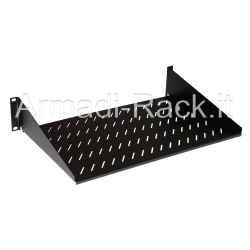 Ripiano per armadi rack 19 pollici, occupa 2U (due unità rack), profondo 250 mm, colore nero RAL9005