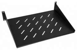 Ripiano fisso profondità 350mm con laterali rialzati 2 unità per armadio Rack 19'' colore nero RAL9005