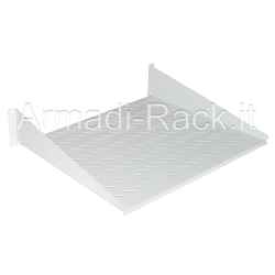 Ripiano per armadi rack 19 pollici, occupa 2U (due unità rack), profondo 400 mm, colore grigio chiaro RAL7035
