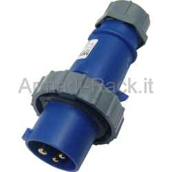 Spina volante mennekes 2p+t 220/250v 16a ip67