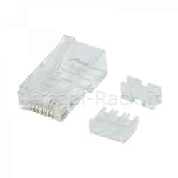 Confezione 50 pezzi plug rj45 8 poli cat 6a per cavo solido e flessibile con guidacavi interno estraibile