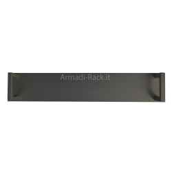 Piastra chiusura frontale altezza 2U in alluminio estruso anodizzato nero completo di maniglie
