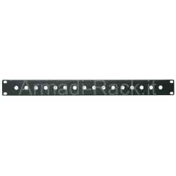 Pannello rack 19" 1 unità preforato per l'inserimento di 16 jack Ø 6,3 mm da pannello