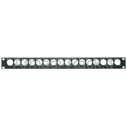 Pannello rack 19" 1 unità preforato per 16 connettori d-type tipo xlr