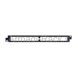 Pannello rack 19" 1 unità di protezione realizzato in metallo e plexiglass